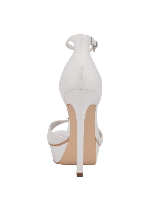 Sandales Ellsyn En Cuir Blanc à Talons Et Plateformes Guess