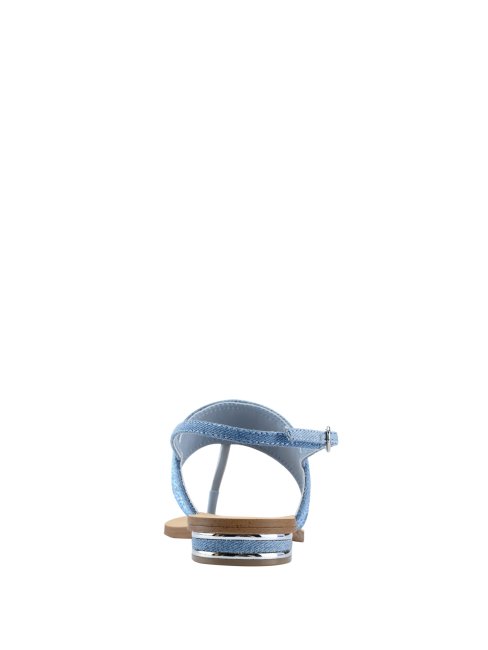 Sandales Guess Bleues à Bride En T Avec Logo Et Strass Cadynae