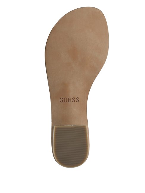 Sandales Guess Bleues à Bride En T Avec Logo Et Strass Cadynae