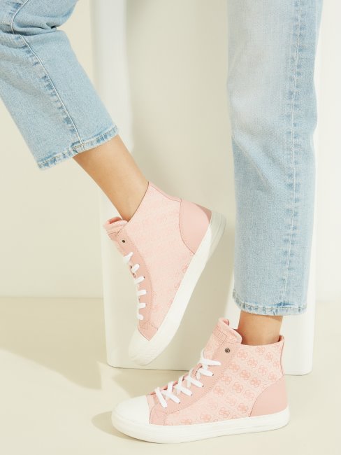 Baskets Montantes Logo 680 Guess Power Rose Clair