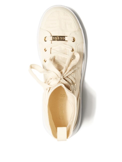 Paniers Montantes à Logo En Maille Manney Ivoire Guess