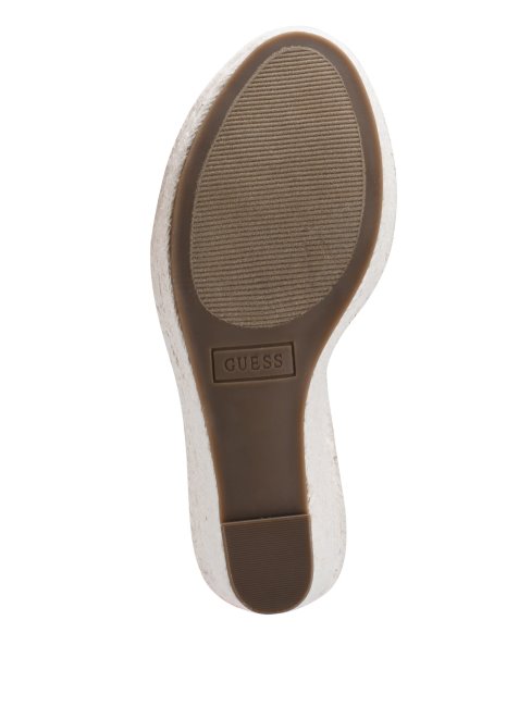 Espadrilles Compensées à Nouer Guess Halona Marron Moyen