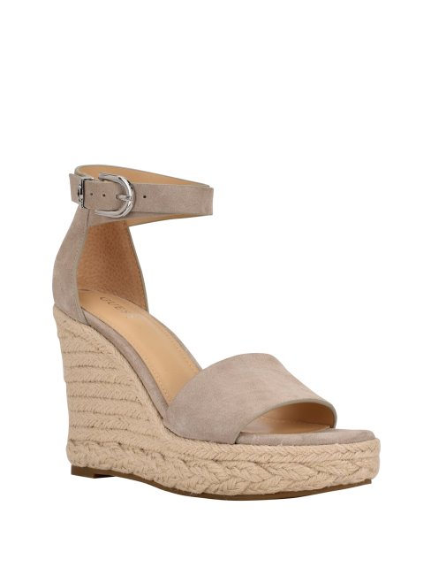 Espadrilles Compensées Hidy Suède Guess Taupe