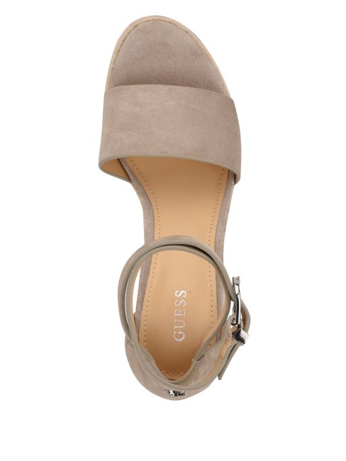 Espadrilles Compensées Hidy Suède Guess Taupe