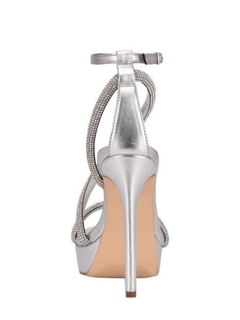 Escarpins à Plateforme Et Strass à Rayures Rouges