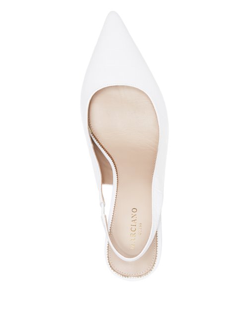 Guess Juna Crocodile Sling Back Talon Vrai Blanc