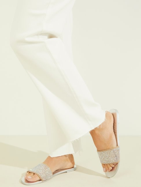 Norrie Sandales à Enfiler Strass Naturel Clair Guess