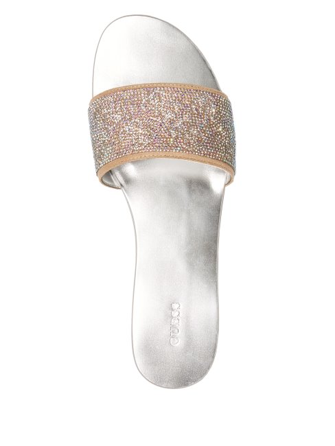 Norrie Sandales à Enfiler Strass Naturel Clair Guess