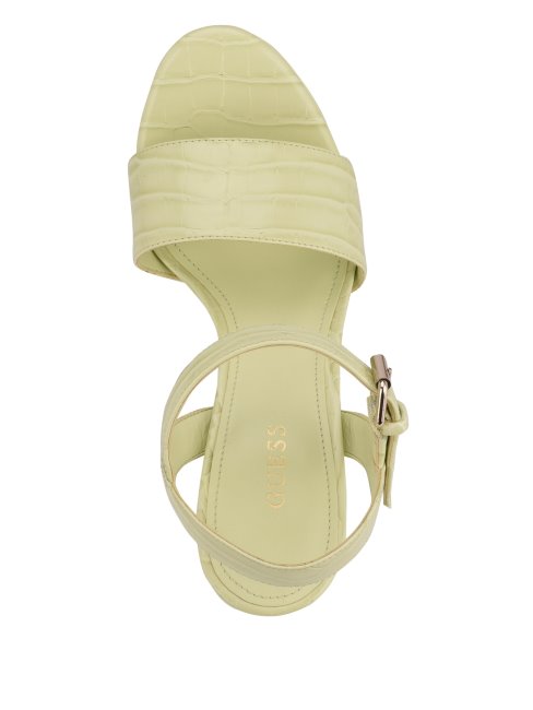 Escarpins Guess Gabeli Croco Vert Lt Sandales à Plateforme