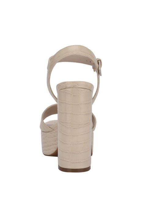 Guess Ivoire 150 Gabeli Croco Sandales à Talons Plateforme