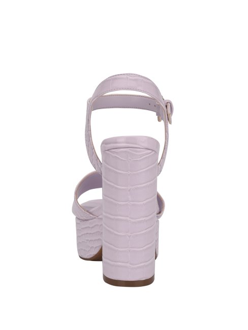 Sandales à Plateforme Gabeli Croco Violettes Ouvertes Guess