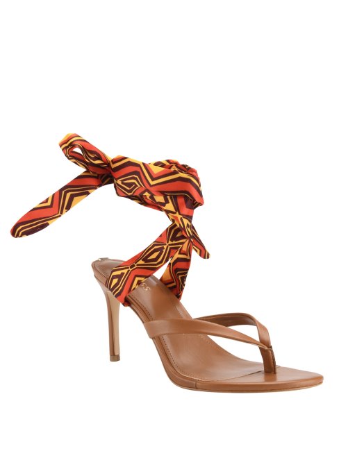 Guess Orange Presta Sandales à Talons Foulard