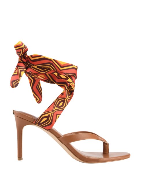 Guess Orange Presta Sandales à Talons Foulard