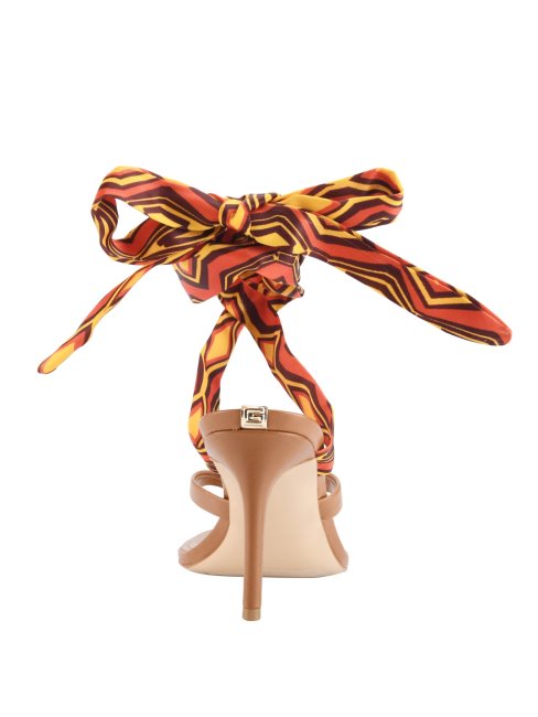 Guess Orange Presta Sandales à Talons Foulard