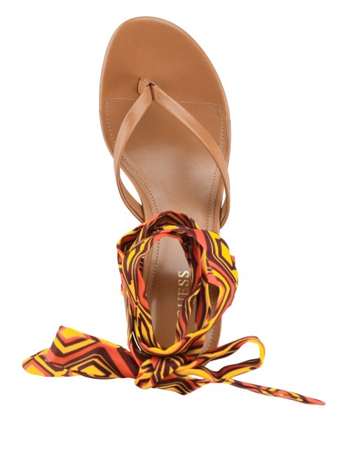 Guess Orange Presta Sandales à Talons Foulard