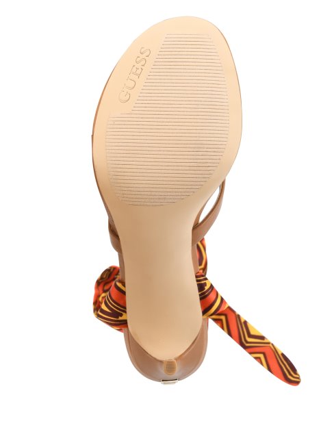 Guess Orange Presta Sandales à Talons Foulard
