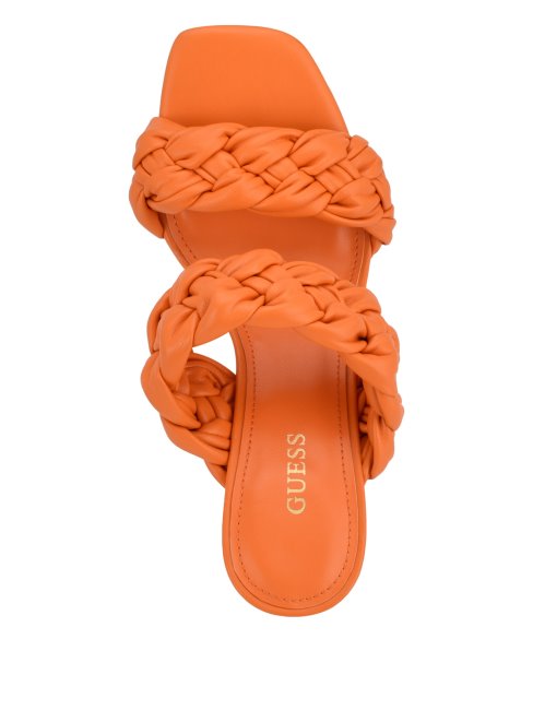 Mules à Talons Tressées Guess Harlie Blanches à Imprimé Floral