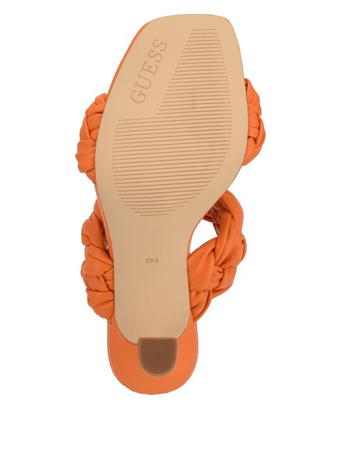 Mules à Talons Tressées Guess Harlie Blanches à Imprimé Floral