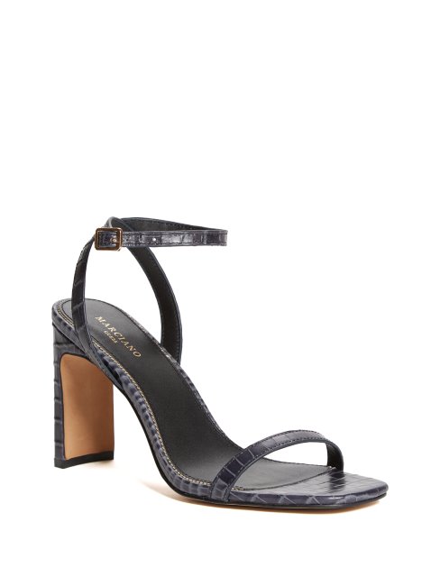 Sandale à Talon Guess En Crocodile Bleu Soie à Mariée Cheville