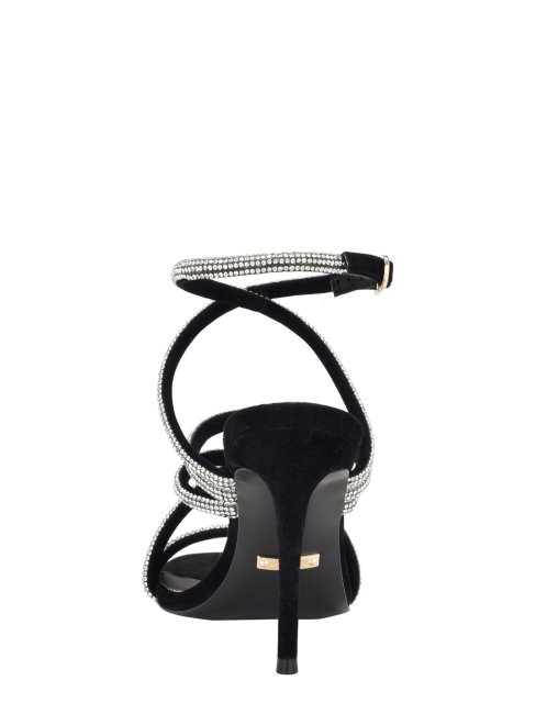 Guess Kentas Sandale à Lanières Daim Noir