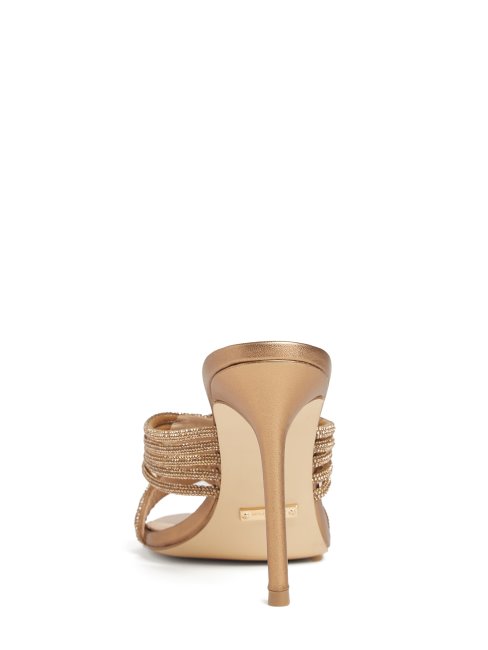 Guess Talon à Lanières En Strass Naturel Clair