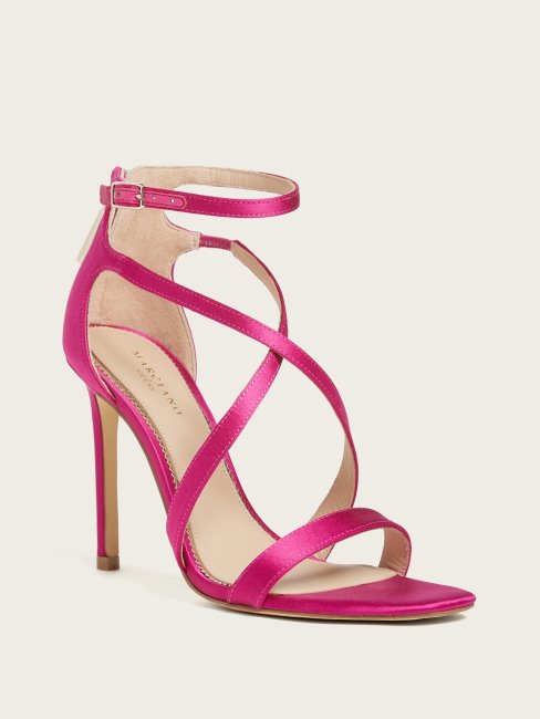 Talon à Lanières En Satin Guess Rose Foncé