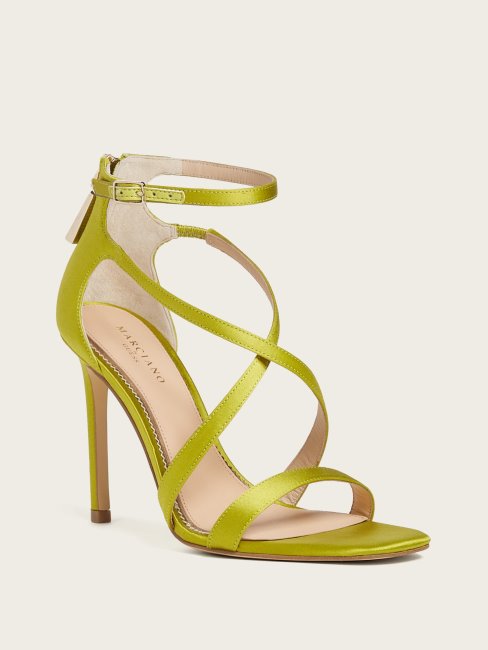 Guess Satin Talon à Lanières Verni Vert