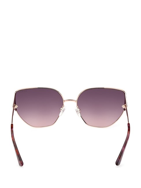 Lunettes De Soleil œil-de-chat En Métal Strass Blanc/doré Guess