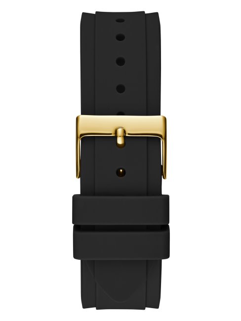 Montre Analogique En Silicone Noir Et Doré Clair Black Guess