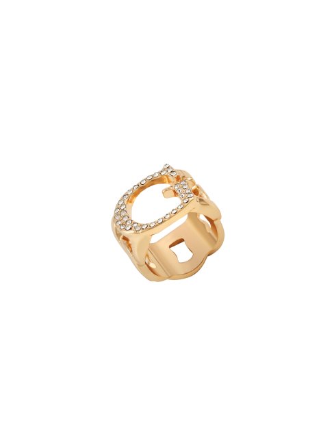 Bague G En Or Avec Strass Dorés Guess