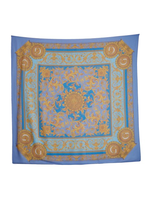 Foulard En Soie Pure Eryn Bleu Poudré Guess