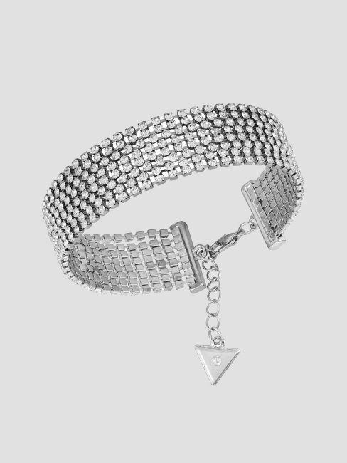 Bracelet Strass Multi-chaînes Argentés Guess Argent