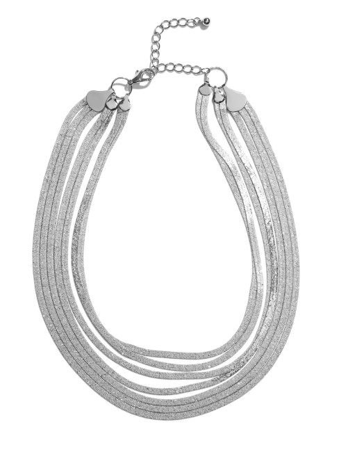 Col Superposé En Chaîne Serpent Argenté Guess