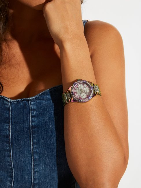 Montre Multifonction Cristal Irisé Guess Violet