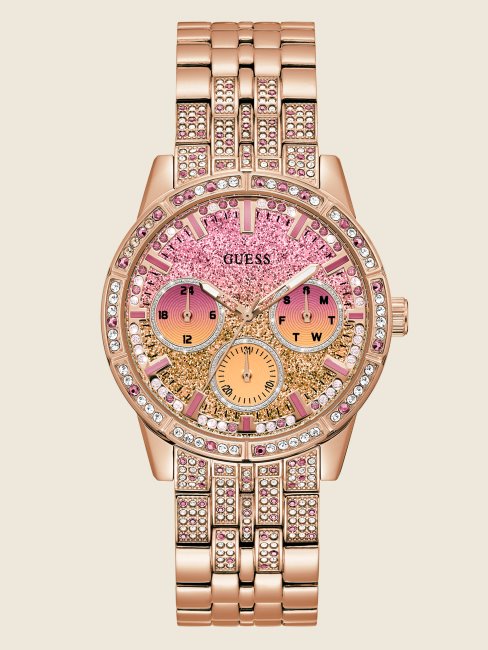 Montre Multifonction Couleur Ou Rose Multi Guess