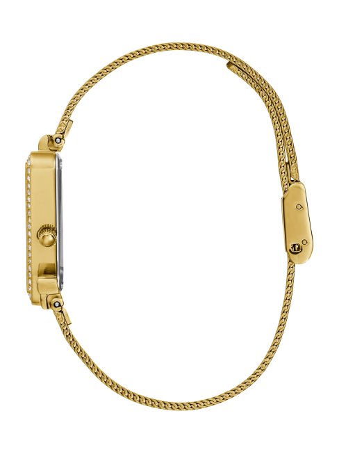 Montre Analogique à Mailles Triangulaires Dorées Guess