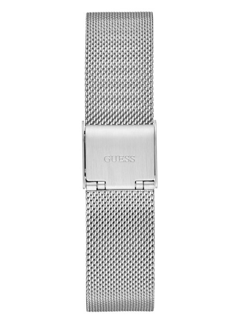 Montre Analogique En Maille Argentée Rose étincelante Argentée Guess