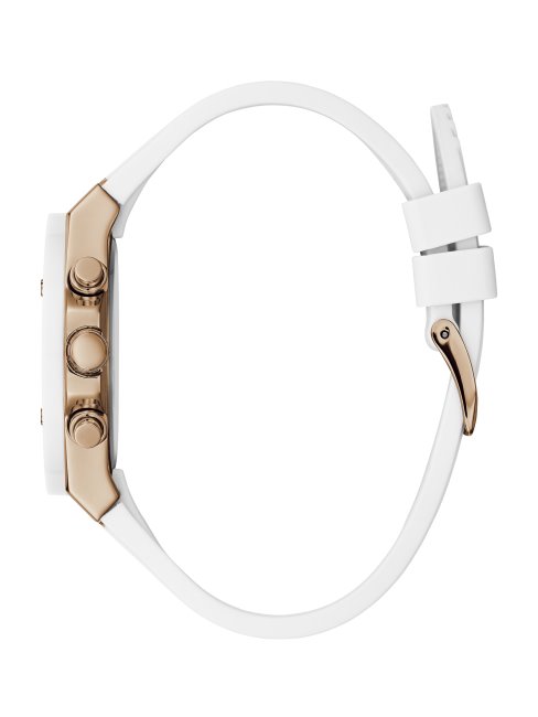 Montre Multifonction Guess Blanche En Or Rose Et Blanc