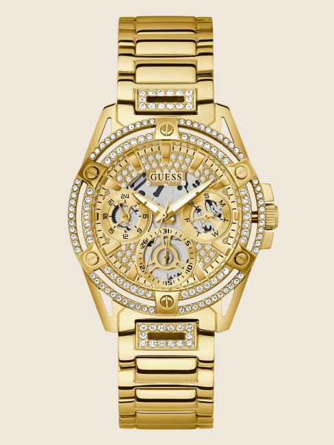 Montre Multifonction à Cristaux Dorés Guess Gold