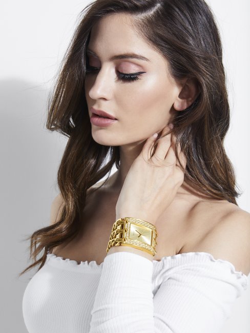 Montre Analogique à Chaîne Dorée Guess Or