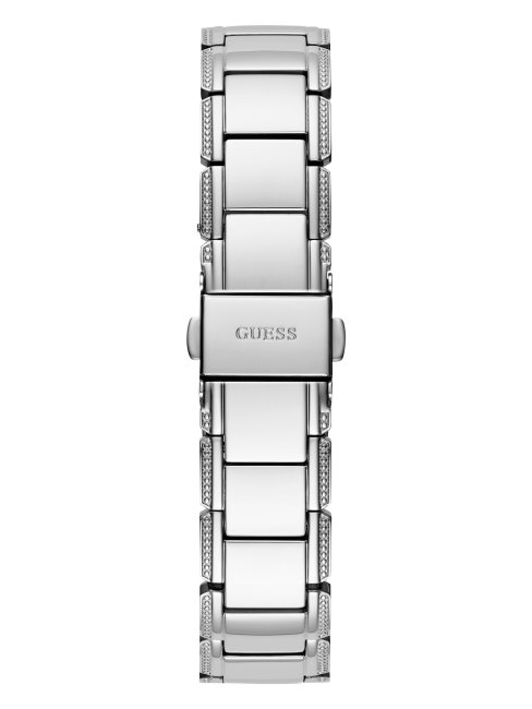 Montre Analogique à Découpes Florales Argentées Guess Argentée