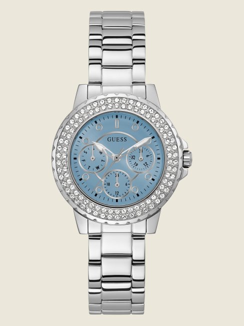 Montre Multifonction Argentée Et Strass Multi Guess