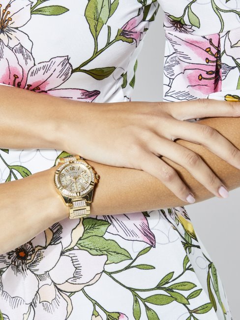 Montre Multifonction Dorée à Strass Gold Guess