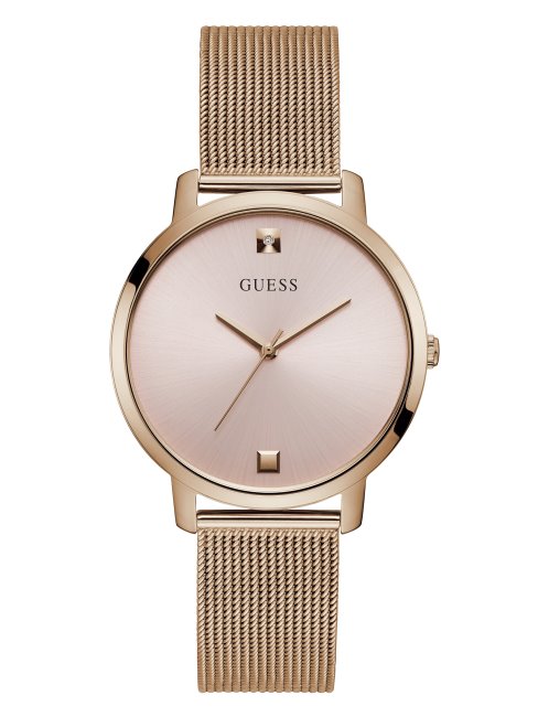 Montre Analogique En Or Rose Et Diamants Blancs Guess Multi