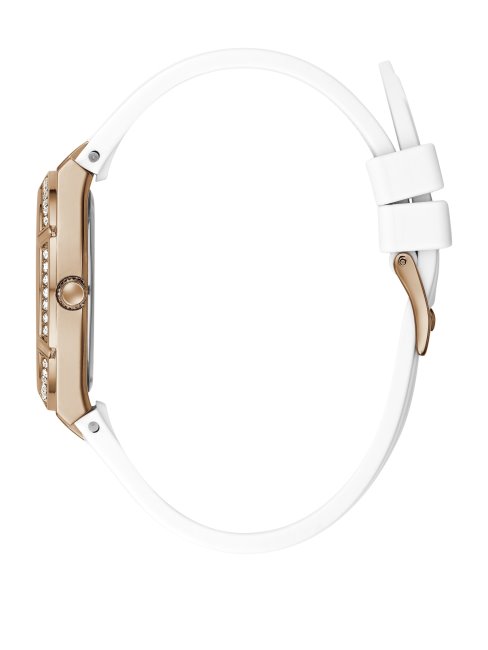 Montre Analogique En Or Rose Et Blanc White Guess