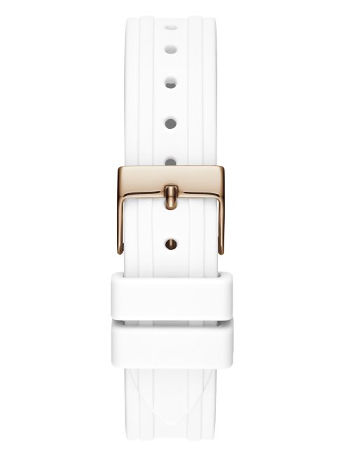 Montre Analogique En Or Rose Et Blanc White Guess