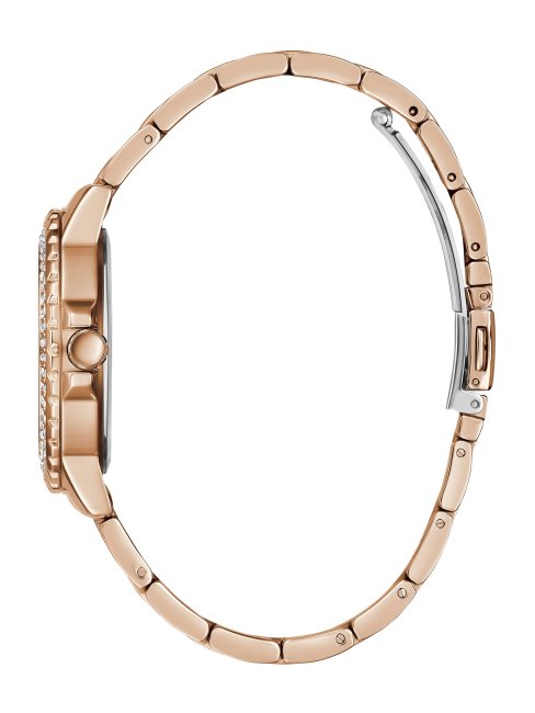 Montre Multifonction Couleur Ou Rose Et Strass Multi Guess Nouvelle Tendance