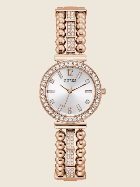 Montre Analogique Multi Guess En Or Rose Et Strass