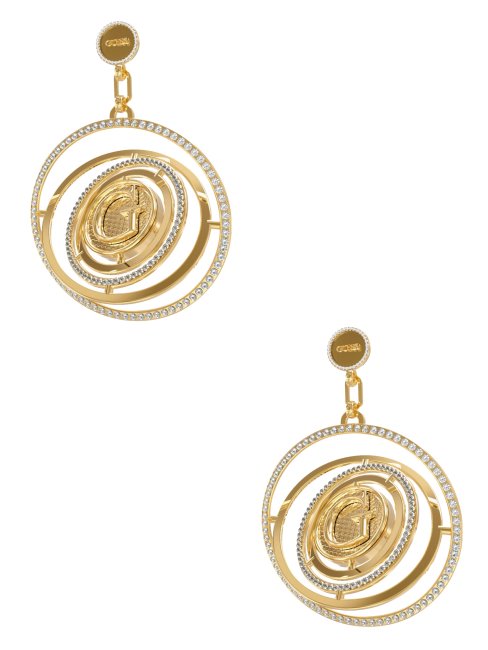 Guess Boucles D'oreilles Cercle Superposées En Or Jaune Avec Oxyde De Zirconium