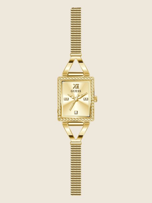 Montre Analogique En Mailles Dorées Guess Multi